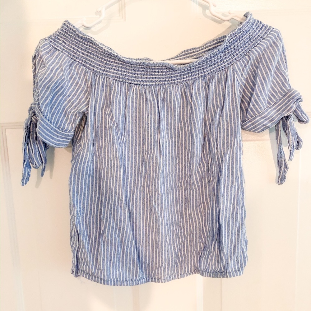 Striped off the shoulder top